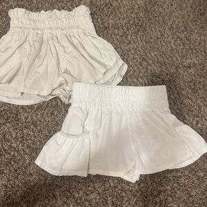 2 Free People Movement white shorts🤍
